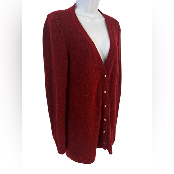 White House Black Market Burgundy Cardigan. Sz/S - Picture 3 of 11